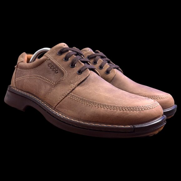 ECCO Fusion II Mens 44/US 10 Coca Brown Leather Nubuck Lace Up Casual Tie Oxford - Picture 8 of 14